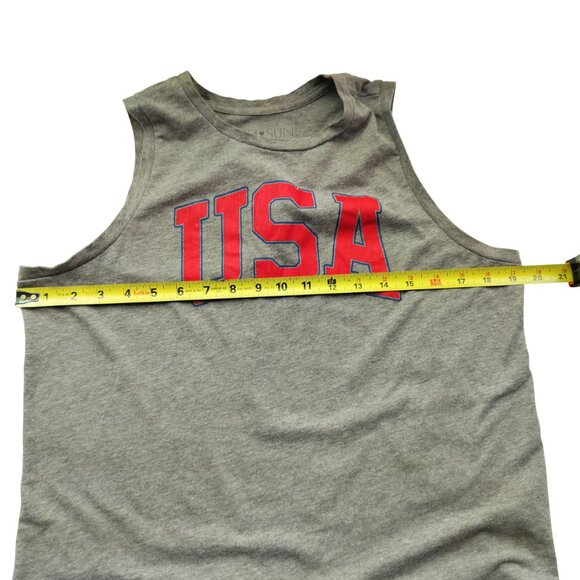 FIFTH SUN Tank Top USA Size Large Red,Grey Graphic Tank Patriotic - Picture 4 of 6